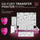 OG Produce - Fury Wireless Stencil Printer, Transparent Pink (Tiny Tattoo Edition)