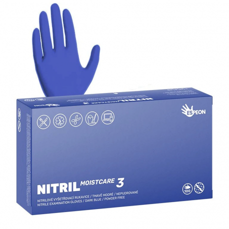 Espeon - Dark blue nitrile gloves MOISTCARE3 100 pcs
