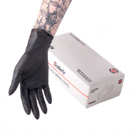 Saferly - Black Latex Gloves 100 pcs