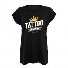 Women's Loose Fit T-shirt with E. T. S. Logo Black - L/XL