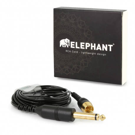 Elephant - RCA cable black (angled)